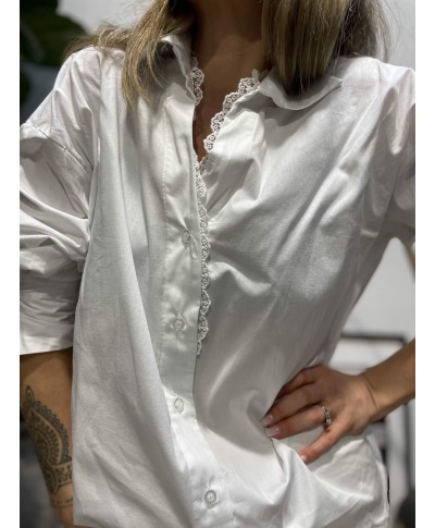 CHEMISE BLANCHE DENTELLE - OLYMPE