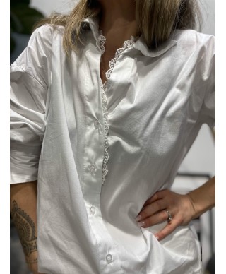 CHEMISE BLANCHE DENTELLE - OLYMPE