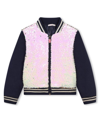 Bomber Bleu Marine Sequins