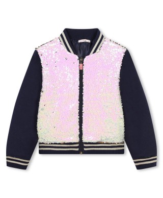 Bomber Bleu Marine Sequins