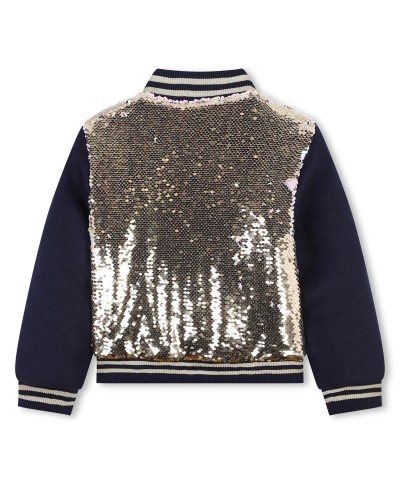 Bomber Bleu Marine Sequins