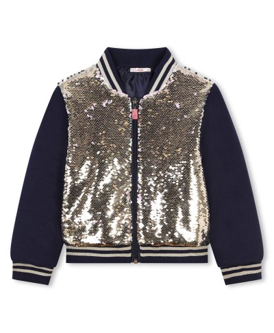 Bomber Bleu Marine Sequins