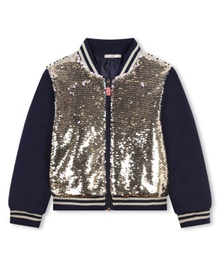 Bomber Bleu Marine Sequins