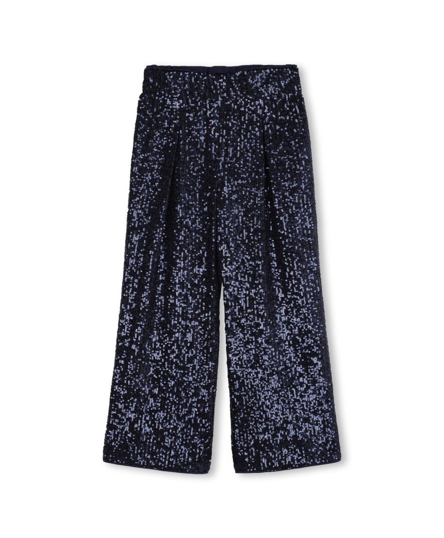 Pantalon Sequin Bleu Marine