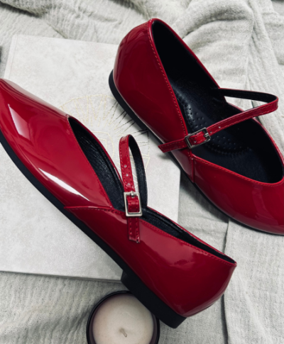 Ballerines rouges vernies