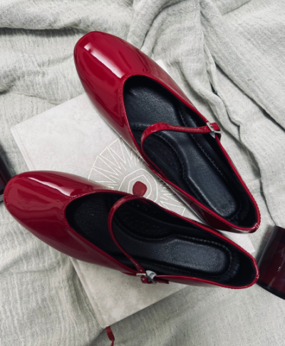 Ballerines rouges vernies