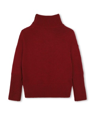 Pull col montant bordeaux