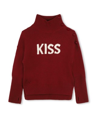 Pull col montant bordeaux